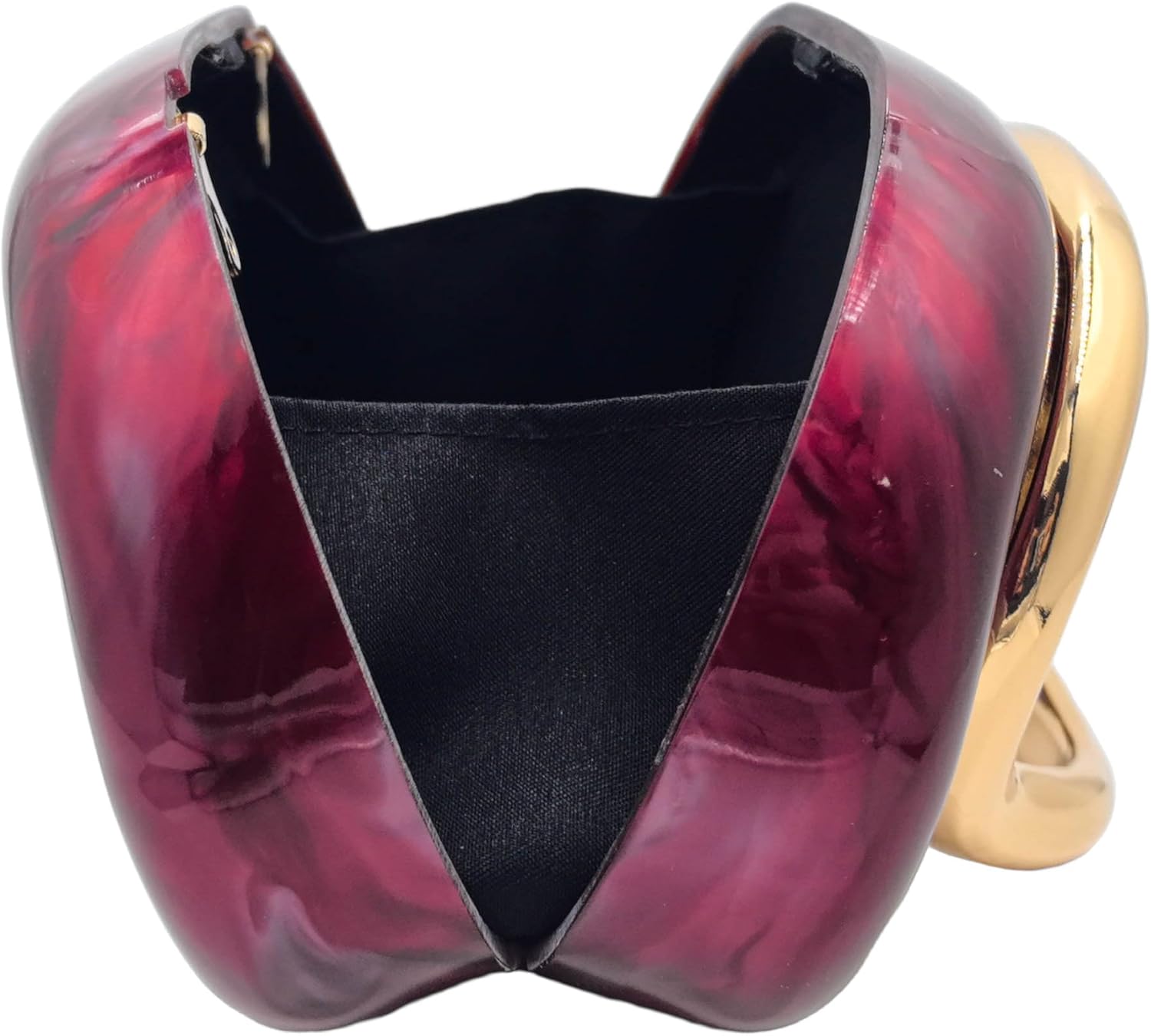 Boutique De FGG Mini Acrylic Clutch Purses for Women Formal,Hardcase Marble Evening Bag,Trendy Metal Handle Shoulder Handbag - Image 8