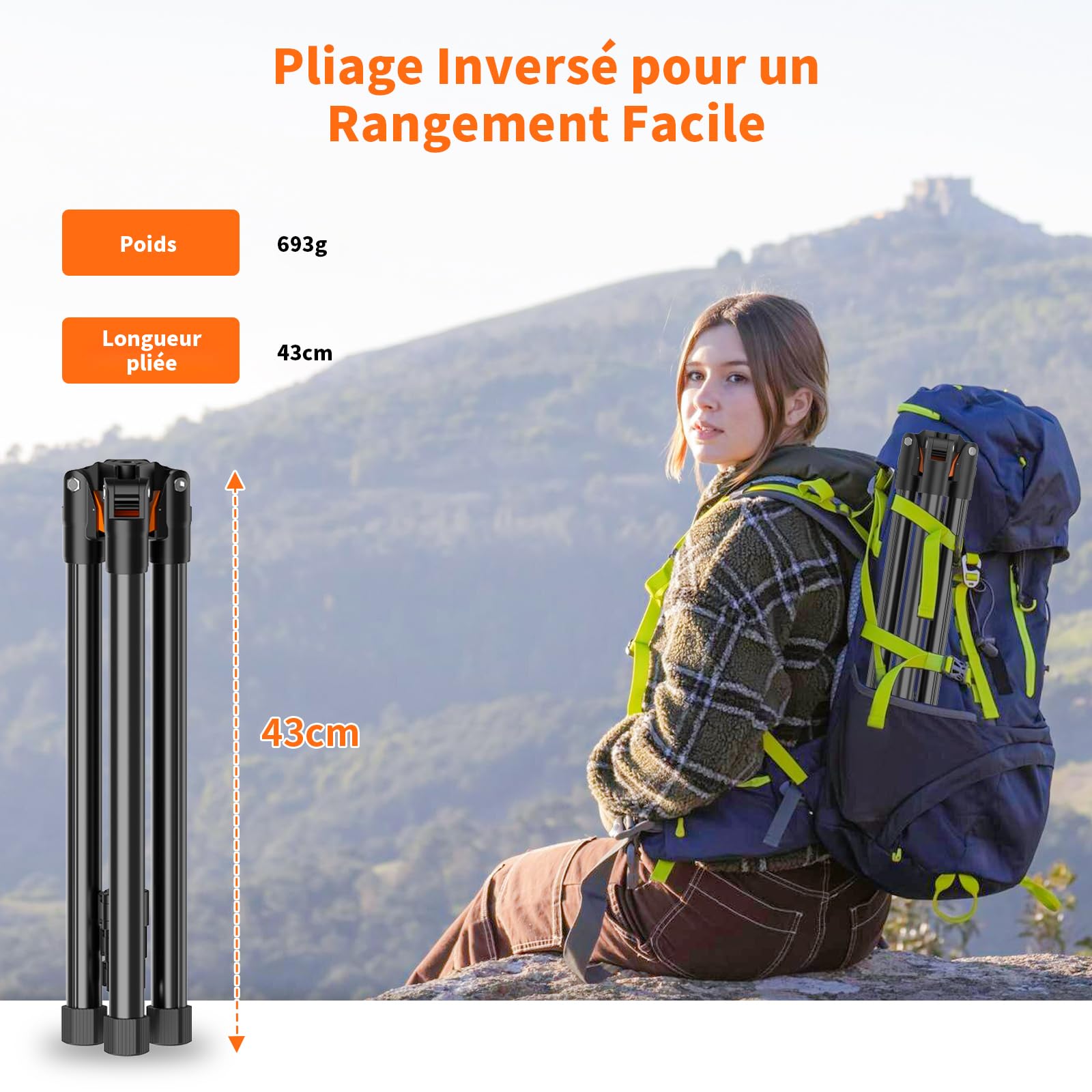 XXZU 182CM Support de Trépied pour Tablette, Trépied pour Téléphone Rotatif à 360° Support Tablette Lit Réglable en Hauteur Pliable pour Regarder/Diffuser en Direct Compatible avec Tablette Téléphone