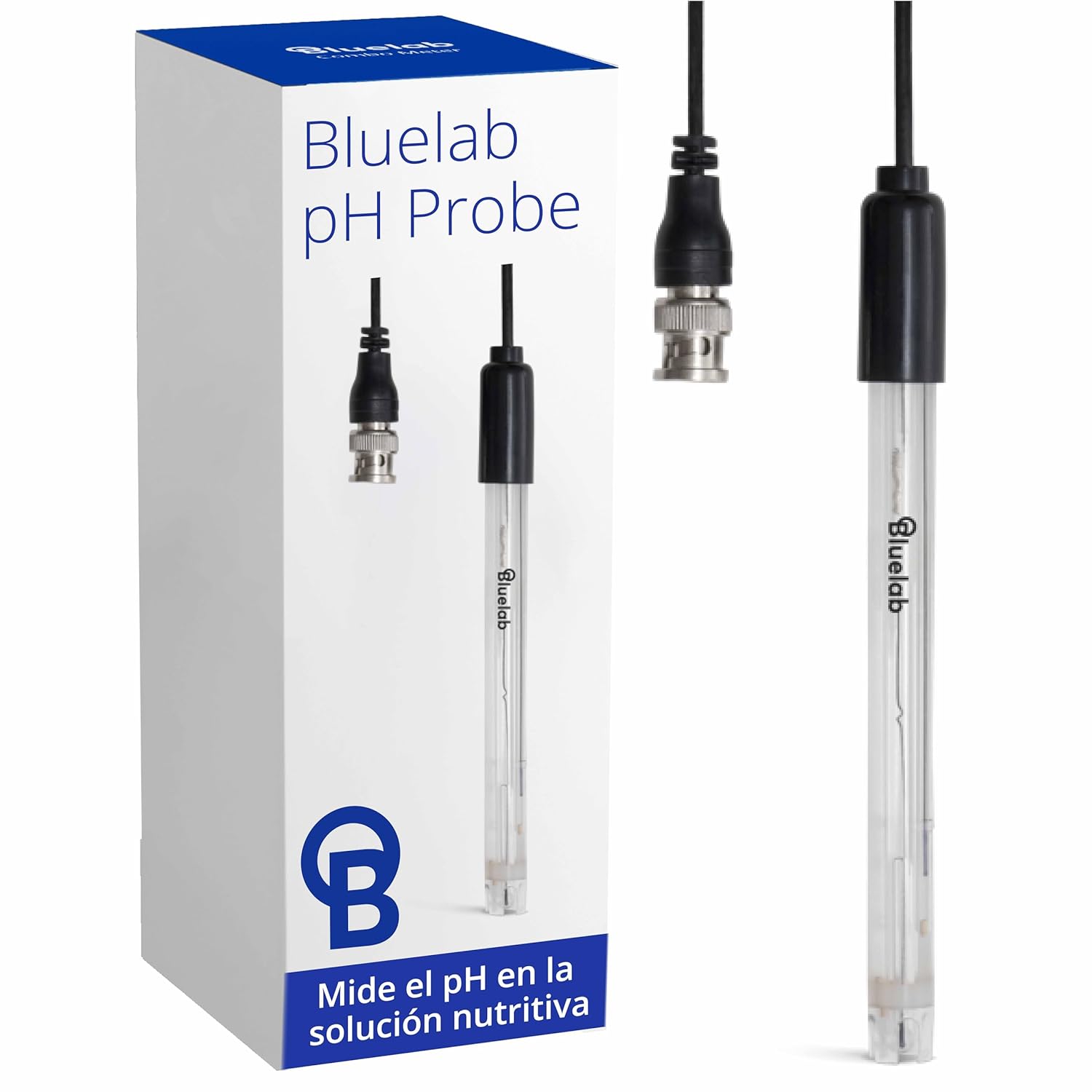 Bluelab PROBPH pH Probe for Water, Replacement Electrode for Meter, Monitor, and Controller with Easy Calibration, Tool for Hydroponic System and Indoor Plant Grow