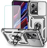 Vista 9 de Funda para Redmi Note 12 Pro Case/Poco X5 Pro 22101320G Funda con protector de pantalla de vidrio templado y cubierta de cámara deslizante, soporte