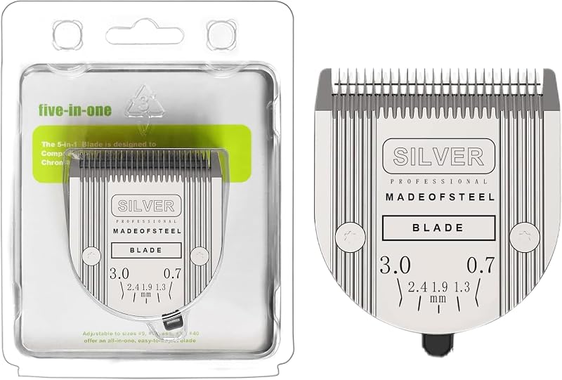5 in 1 Replacement Blade Compatible with WAHL Bravura Chromado Creativa | 1 Pc Silver Dog Replacement Heads Compatible with Wahl Bravura Clipper .Chromado，Creativa，Figura Clippers for Dogs Grooming
