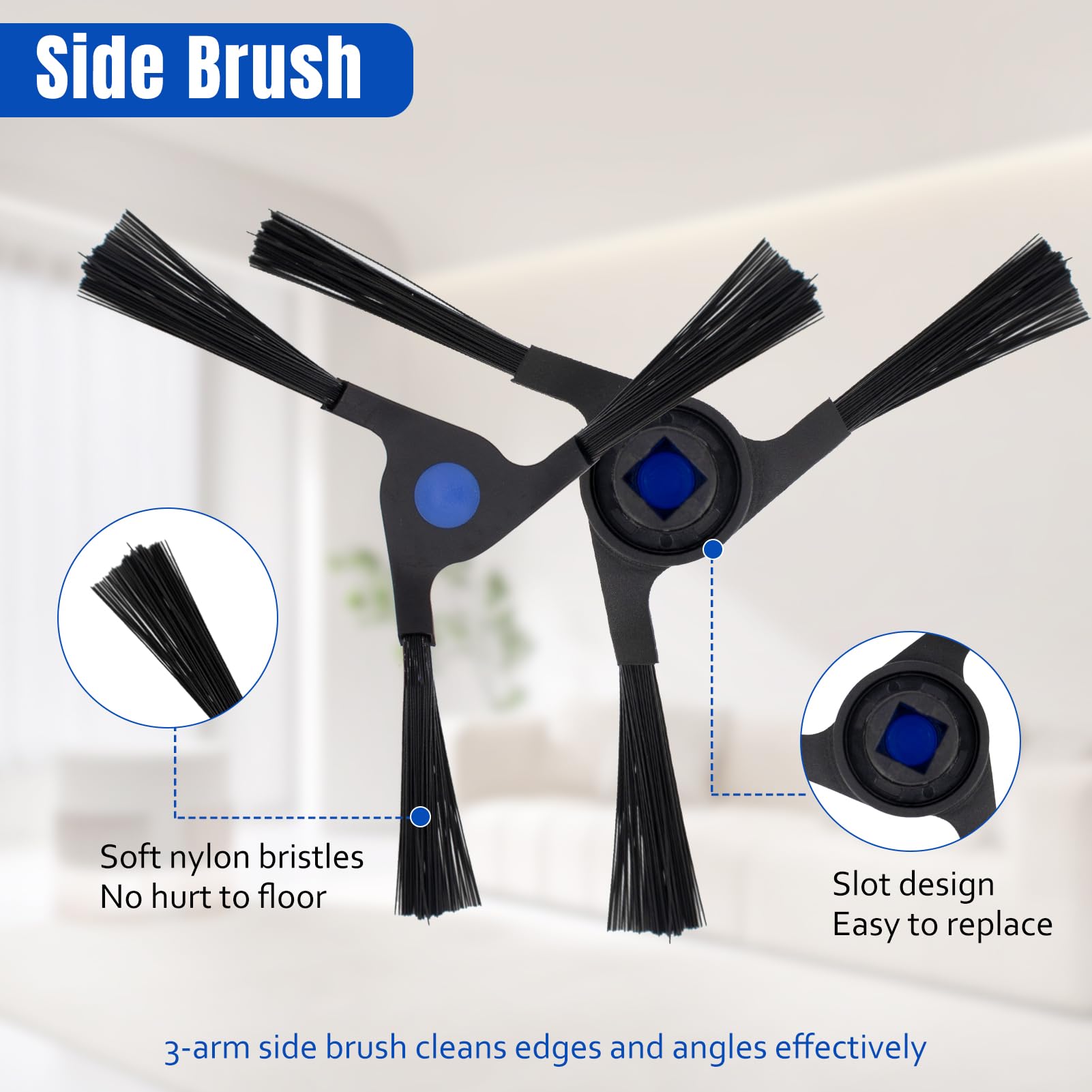 Kit Complet Accessoires AVAENZO Pour Ecovacs Deebot X2 / X2 Omni / X2 Pro / DEX86 – 1 Brosse Principale + 4 Lingettes + 4 Filtres HEPA + 6 Brosses Latérales + 6 Sacs