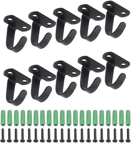 Gancho de techo de acero inoxidable negro, ganchos para colgar en el techo, ganchos para colgar plantas, comederos de pájaros, campanillas de