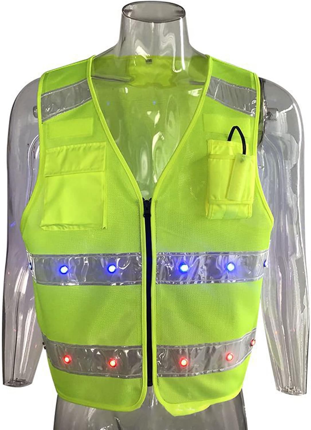 LED Reflective Safety Vest flashing Reflective Running Vest USB