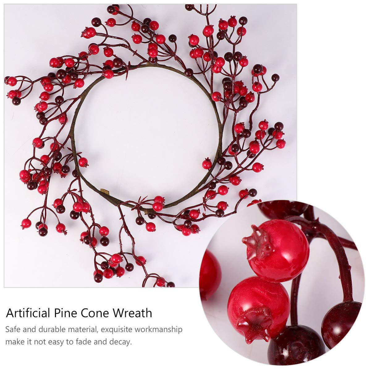 EXCEART Roter Beerenkranz Weihnachtstrkranz Knstlicher Knstlicher  Blumenkranz-Weihnachtsriff fr Weihnachtsferienhauswanddekor : Amazon.de:  Kche, Haushalt & Wohnen
