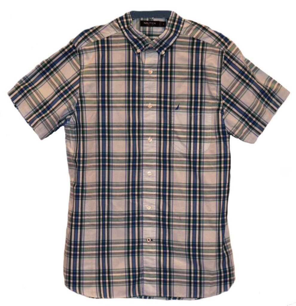Nautica Men's Short Sleeve Large Plaid Shirt