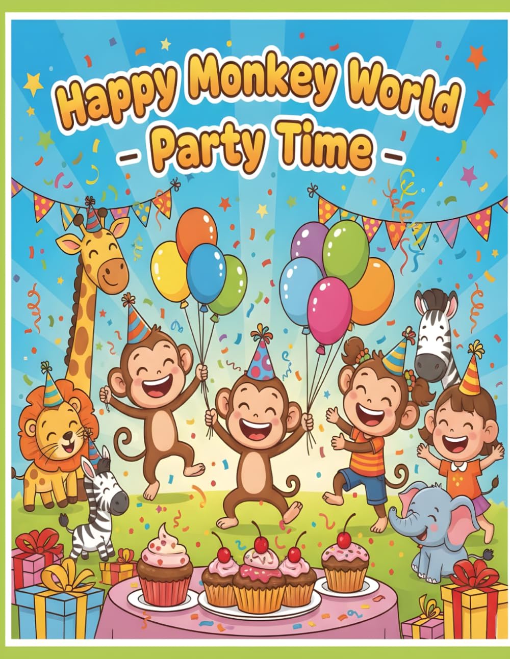 Happy Monkey World – Party Time: Fun Celebration Coloring Book for Kids Ages 5–8 (Happy Monkey World – Fun Coloring Adventures for Kids)