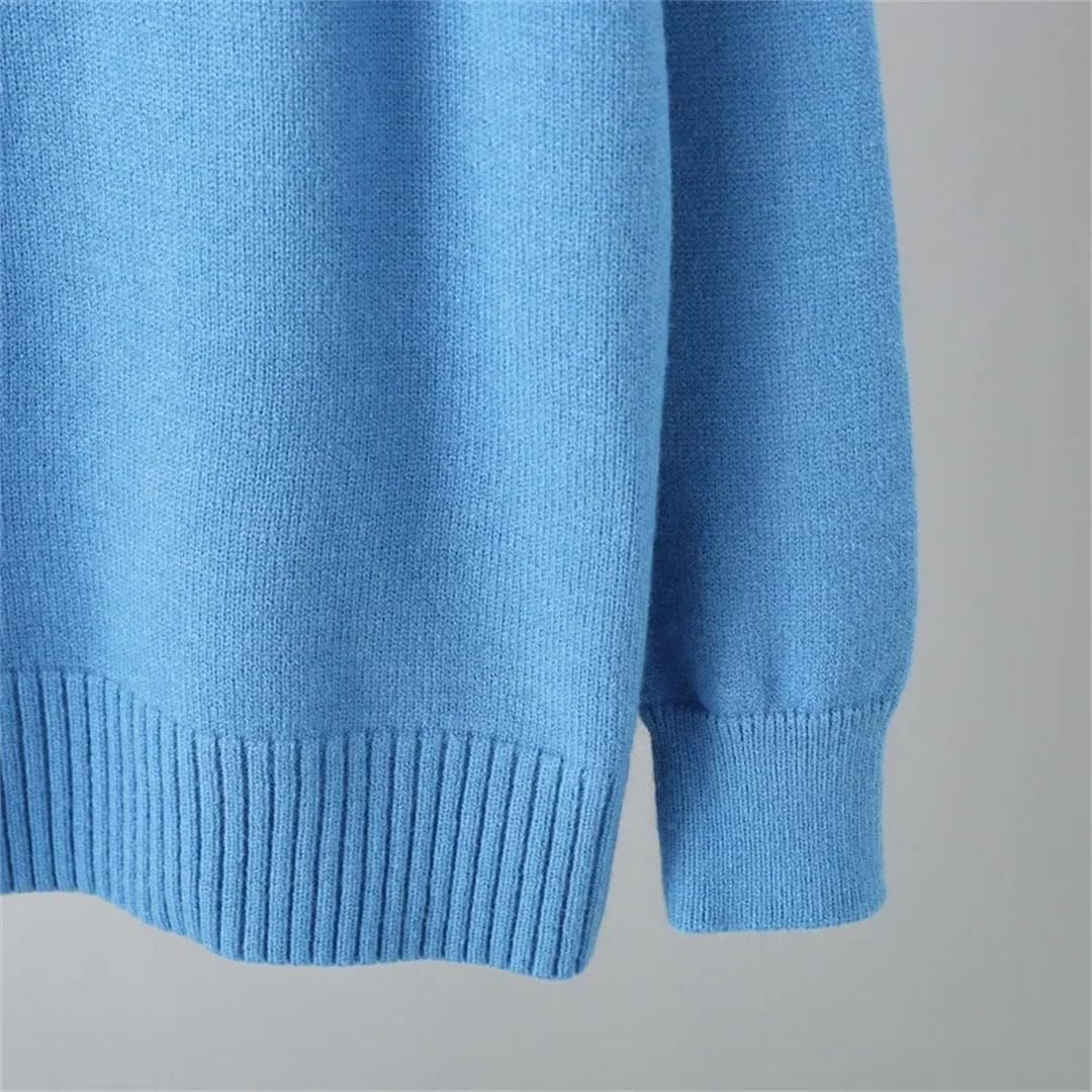 Damski ciepły sweter z golfem pulower topy dzianinowe 2-częściowe zestawy spodnie haremki z wysokim stanem dres