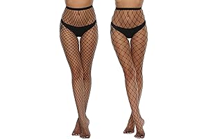 Women High Waist Fishnet Stockings in XL Size