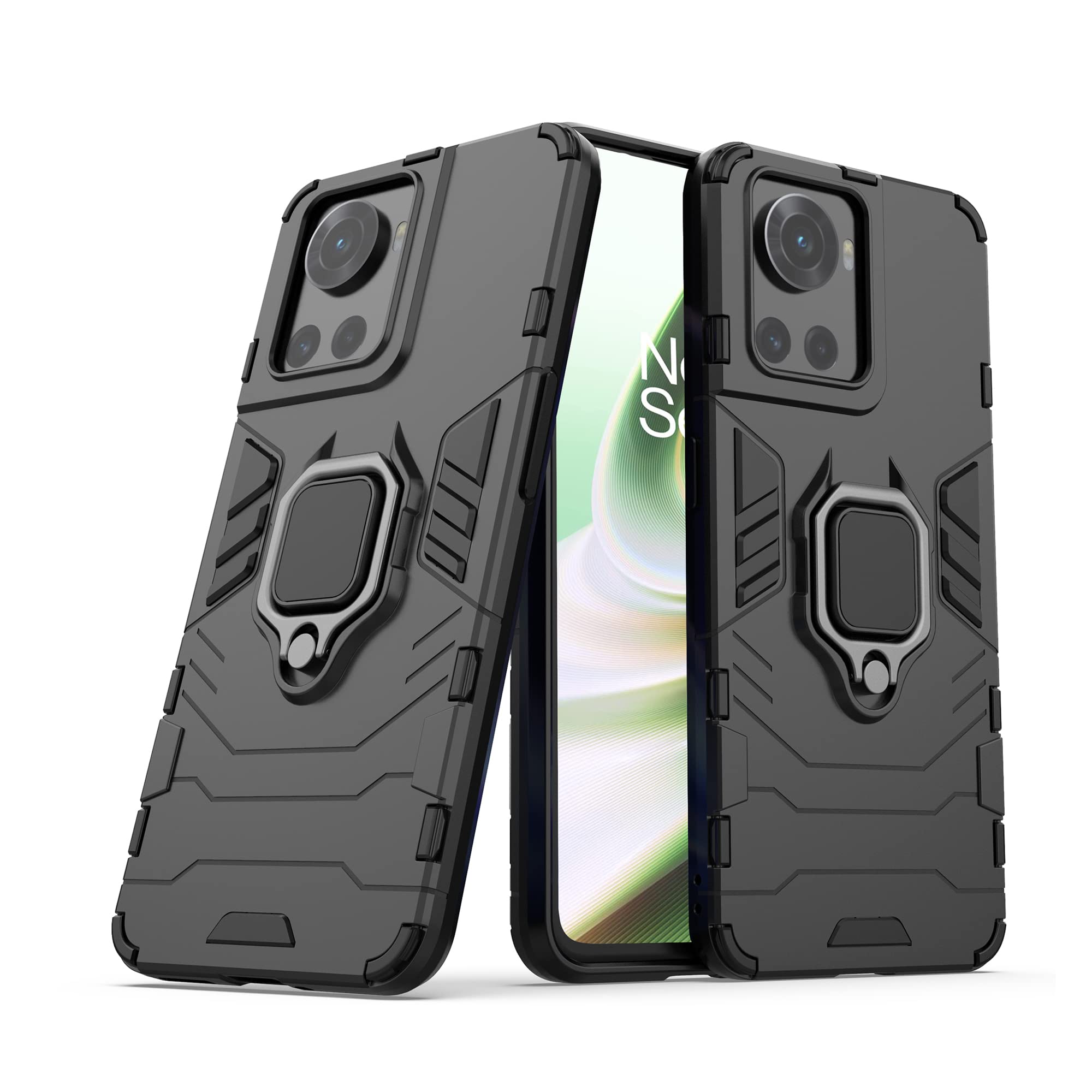 CEDO Rugged Oneplus 10R (5G) / 10R (5G) Prime Edition Defender Case | Rotating Ring Holder & Kickstand in-Built | Military Grade Armor | Bumper Back Cover (Black) (B0B3DXDVJQ) Amazon Price History, Amazon Price Tracker