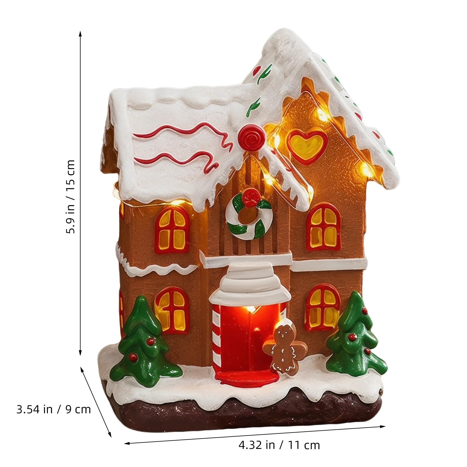 BETOOKY Decorazione e Alimentazione Doppia con Illuminazione Magica in Resina Natalizia per Ambienti Interni e Ufficio