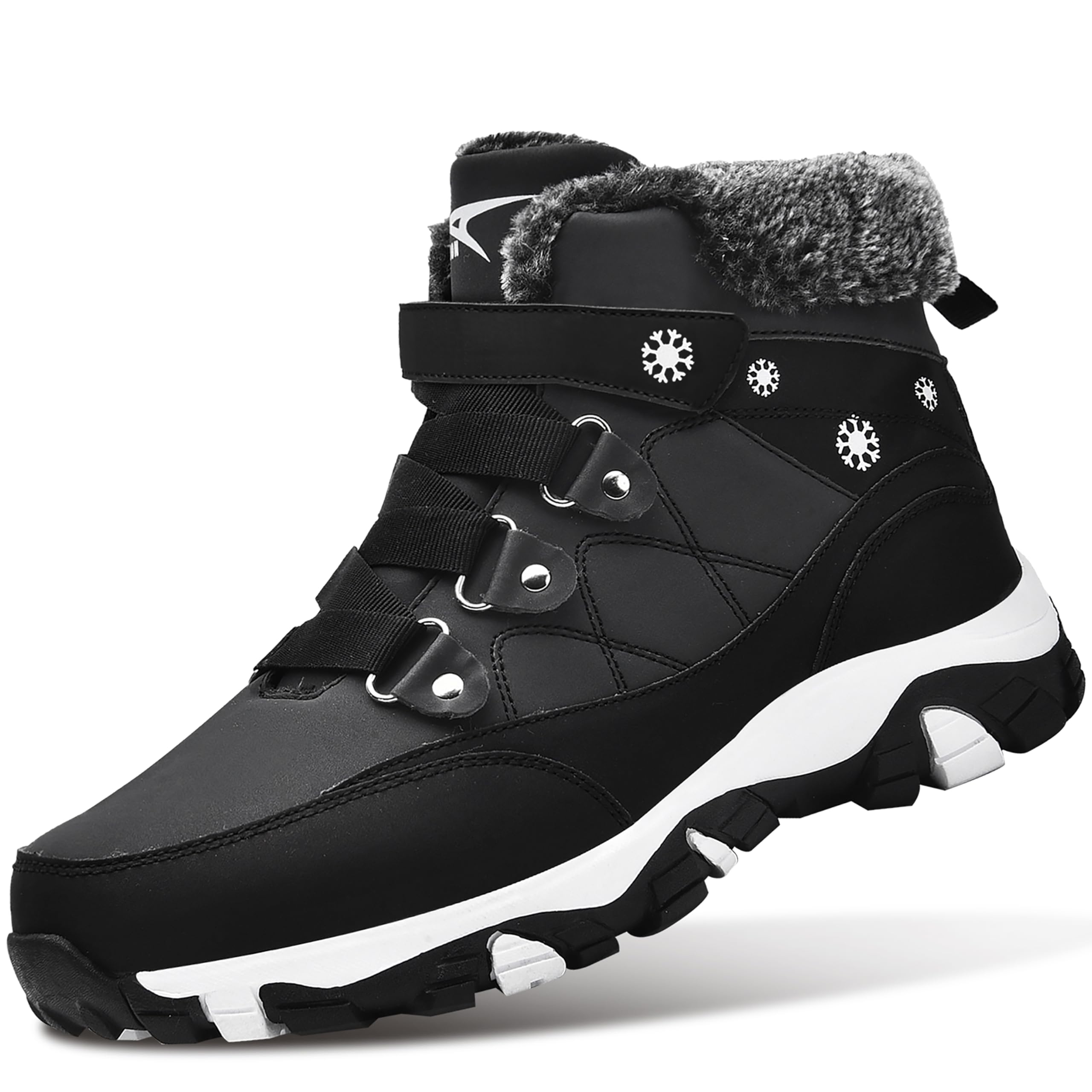 ASHION Femmes Chaussures d'hiver Bottes de Randonnée Chaudement Fourrées Bottes de Neige
