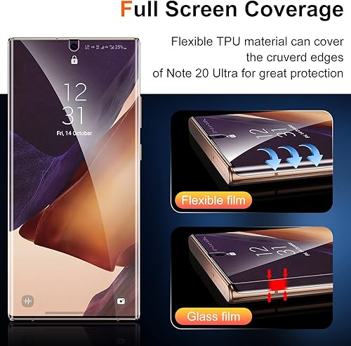 Miniatura 6 de [Paquete de 2 + 2] UniqueMe compatible con Samsung Galaxy Note 20 Ultra de 6.9 pulgadas de poliuretano termoplástico suave [sin cristal] y protector