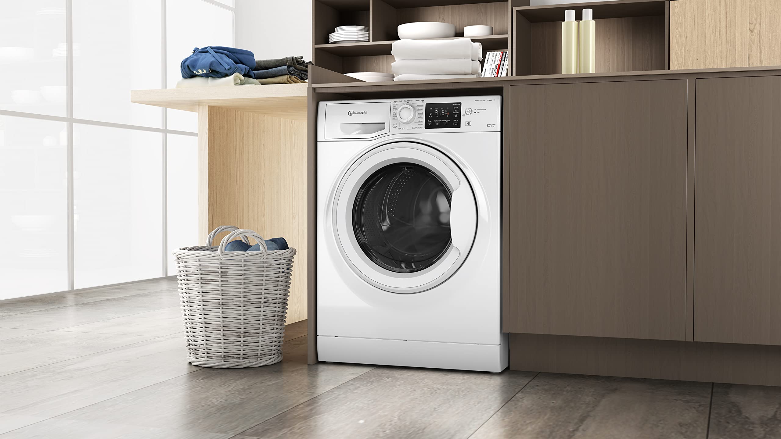 Bauknecht WT Eco Plus 86 43 N Waschtrockner 8/6 kg Active Care Wash & Dry Technologie PRO-Inverter Motor Weiß