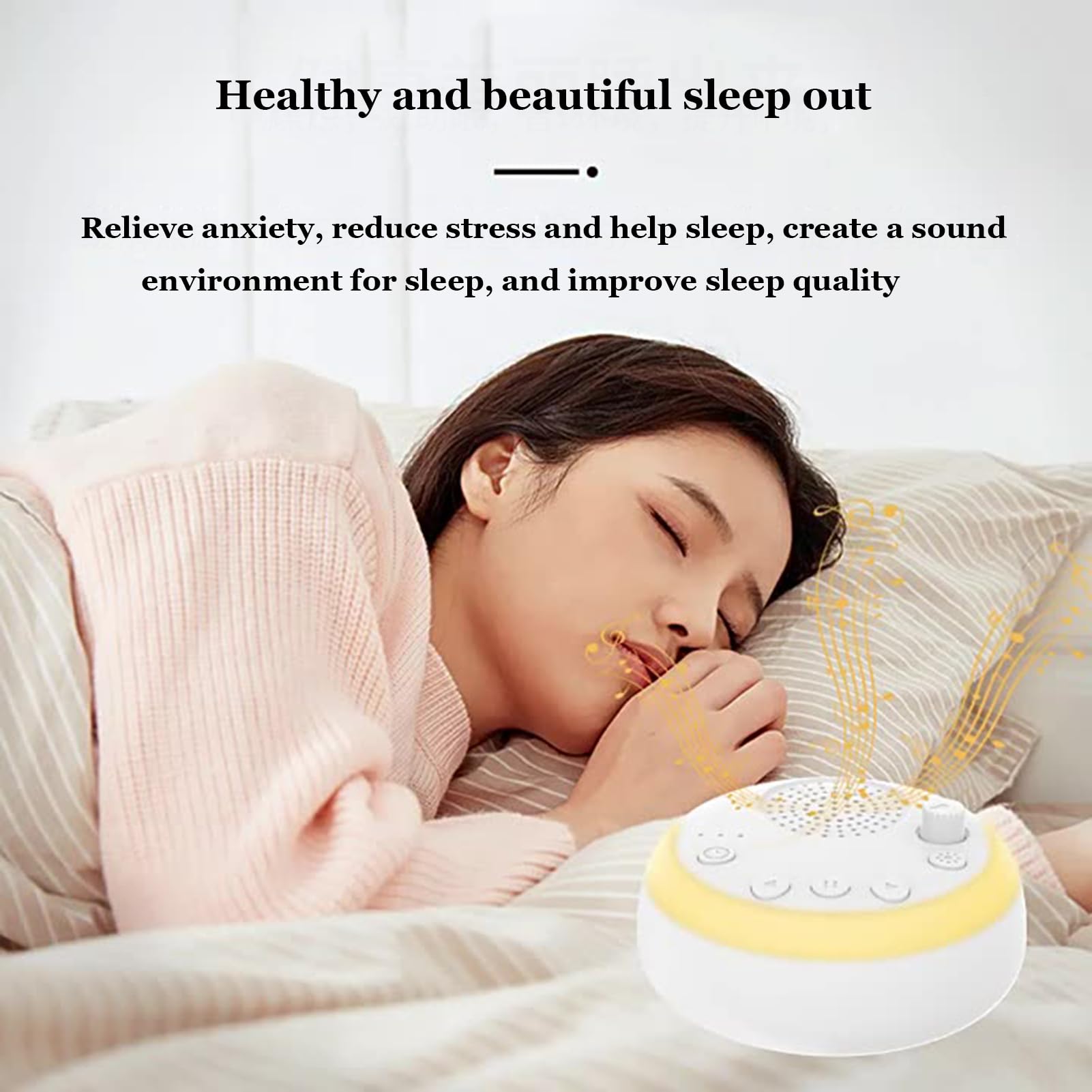 Strumento per Dormire con Rumore Bianco, con 16 Suoni e Livelli rilassanti, 38 Livelli di Volume, 5 Timer e Funzione di Memoria, Perfetto per Bambini, Adulti e Anziani.