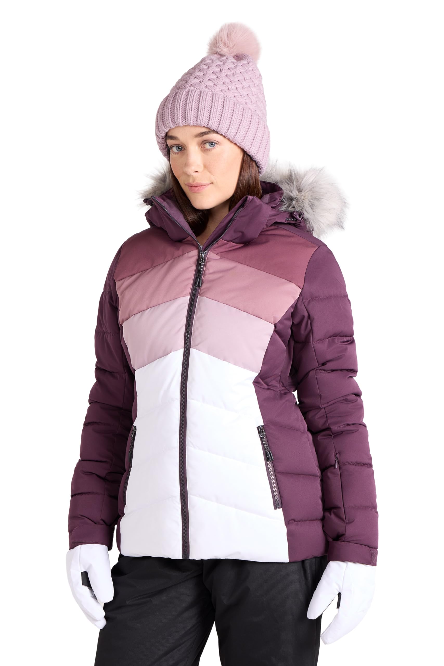 Mountain Warehouse Women's Dusky Purple Cascade Padded Ski Jacket - Breathable & Water-Resistant Coat With Hood, Comfortable -Winter Skiing, Sports & Outdoors 16