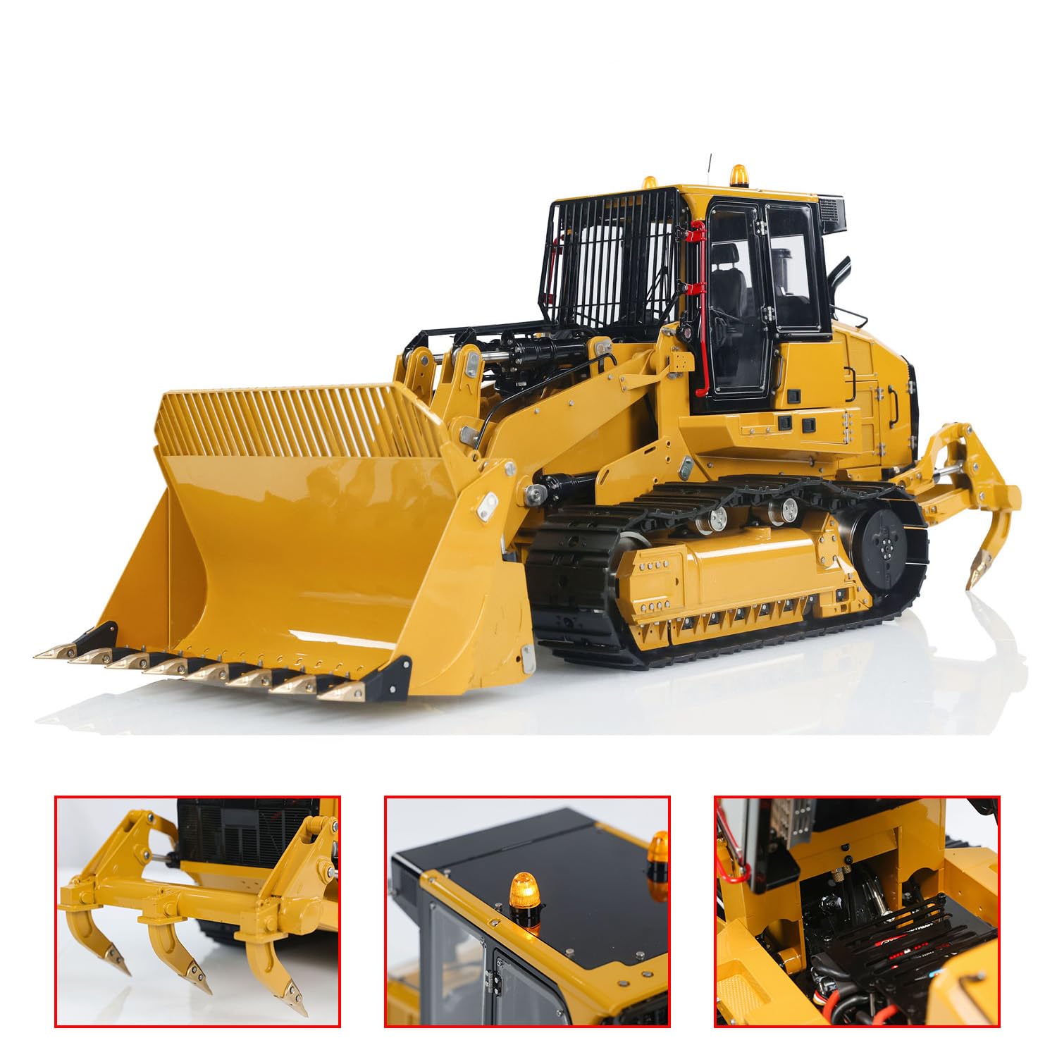 Wheelfun LESU 1/14 RC Idraulico Tracciato Loader Aggiornamento 973K Auto Apribile Secchio Posteriore Aratro Adulto Hobby