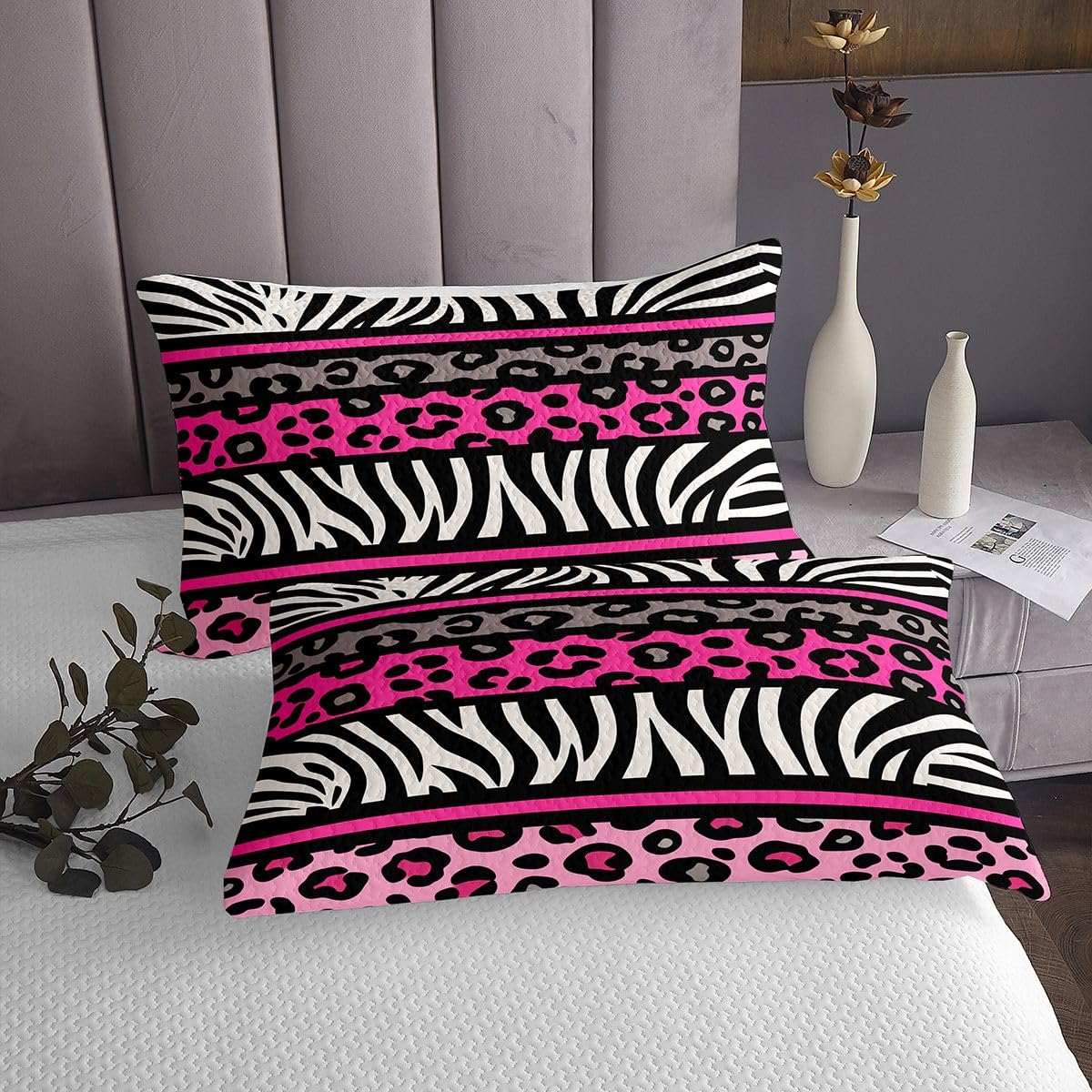 Homemissing Leopardo Stampa Set Copriletto Trapuntato 220x240cm