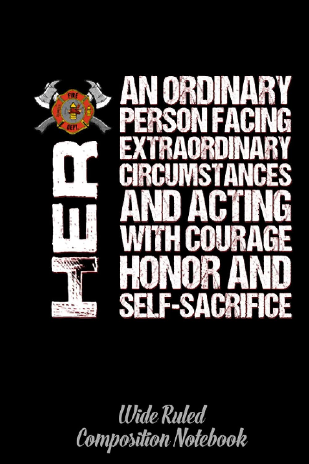 Voluntary Fire Brigade Fireman Fire Engine Wide Ruled Composition Notebook: Journal For School Supplies | Firefighter, Firewoman, Fireman Dream Notebook For Kids | Special Black Cover
