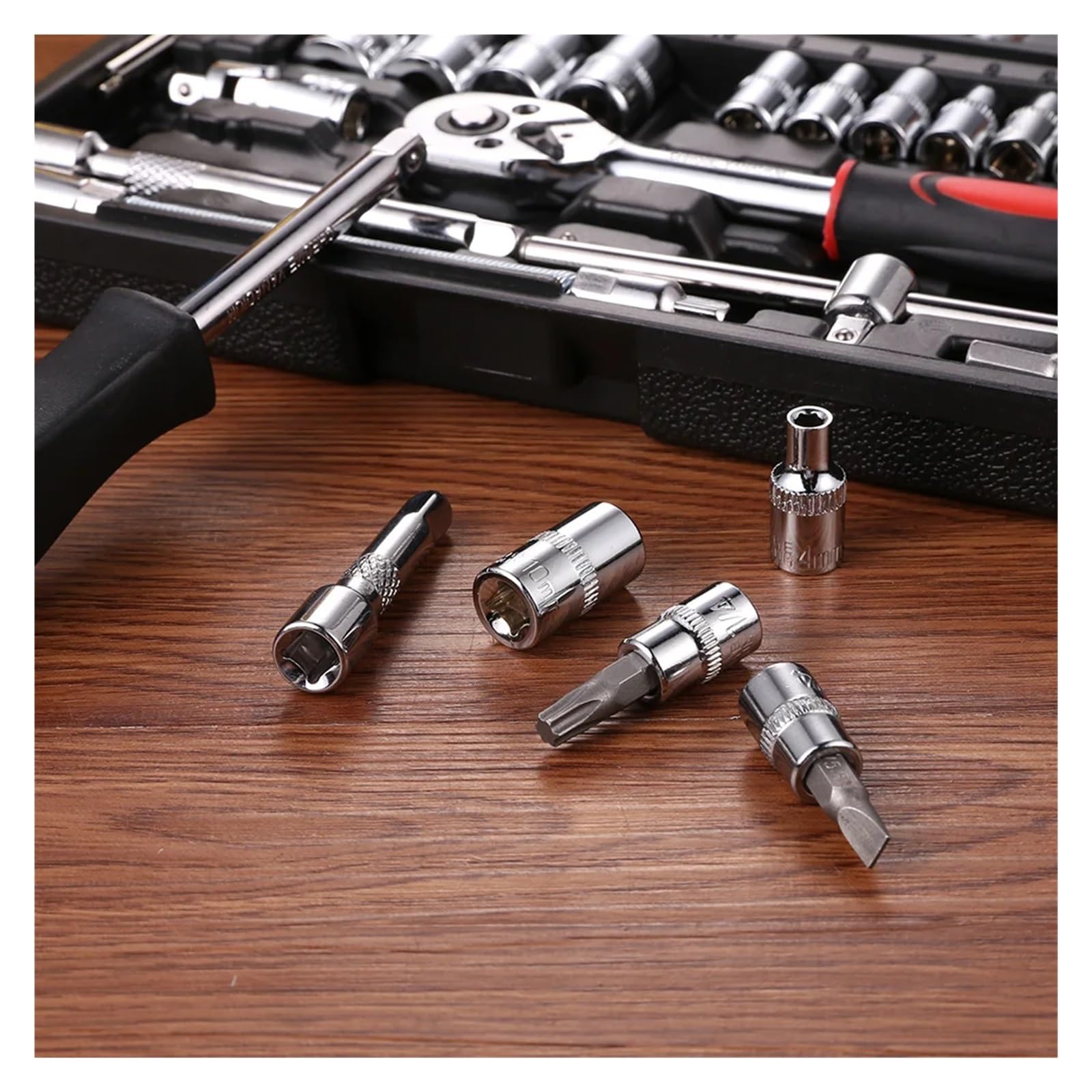 Zestaw Kluczy Dynamometrycznych 46 Sztuk/zestaw Zestaw Narzędzi Do Naprawy Samochodu Mechaniczny Klucz Grzechotkowy Dom DIY 1/4" Zestaw Kluczy Nasadowych Grzechotkowe Bity Śrubokrętowe Zestawy Narzędz