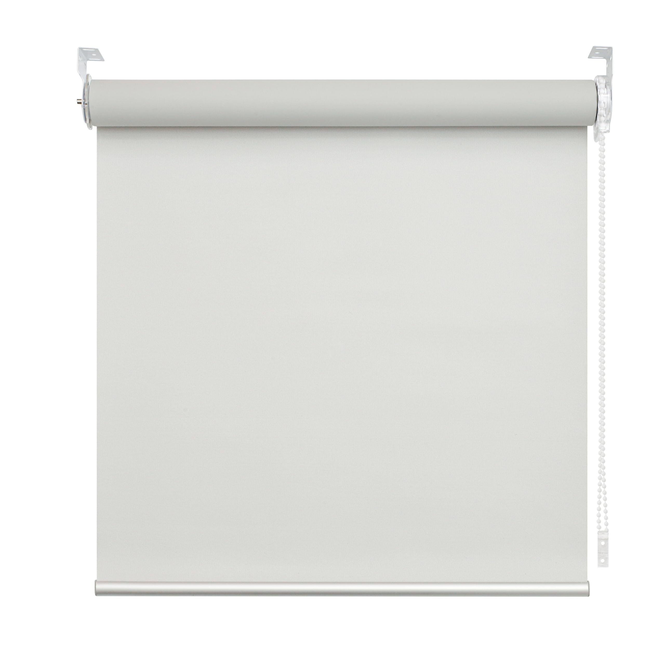 DHSVFCR 100% Blackout Roller Blind, UV Blocking Thermal Insulated Fabric, Child Safe, Easy to Install and Use, Fit Bathroom Kitchen Bedroom Home Office Window, Cord Control, Light Grey 92W x 185H cm