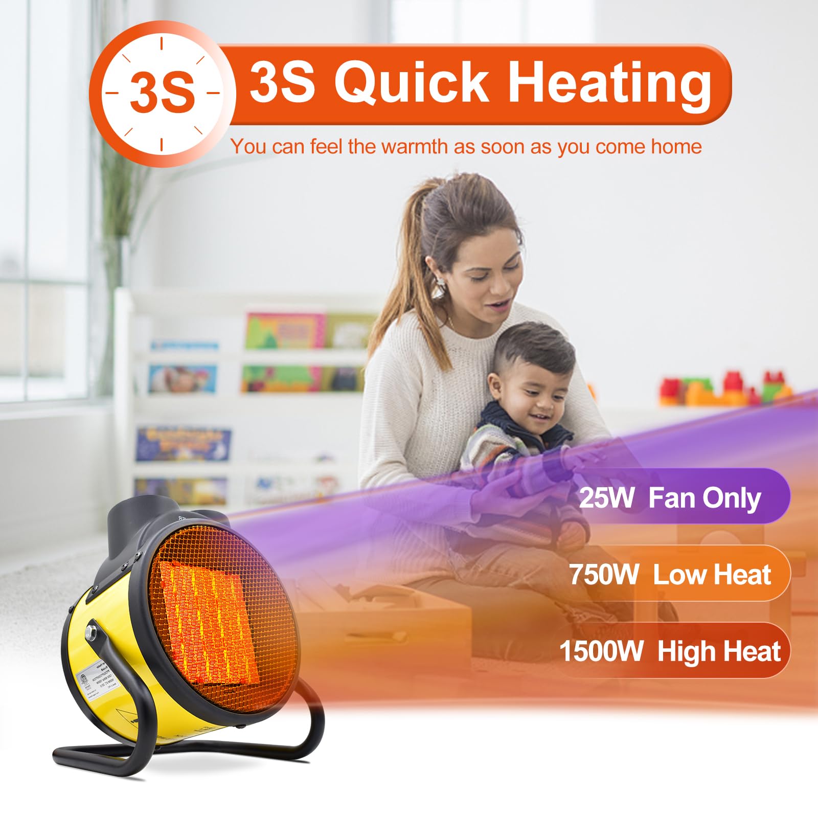 Amazon.com: AgiiMan Outdoor Patio Heater - Portable Electric Garage Heater  for Outdoor Use, Space Greenhouse Heaters with Long Cord, Heat Up in 3S,  Adjustable Heating Settings, Small Fan Heaters for Patio, Garage :