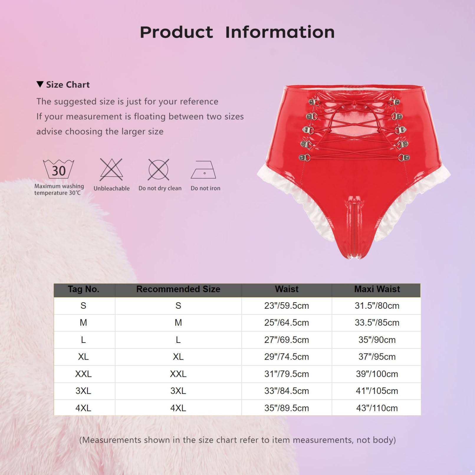 Slip sexy da donna in pelle laccata, effetto bagnato, con volant, perizoma a basso rise hipster pantys, lingerie corta