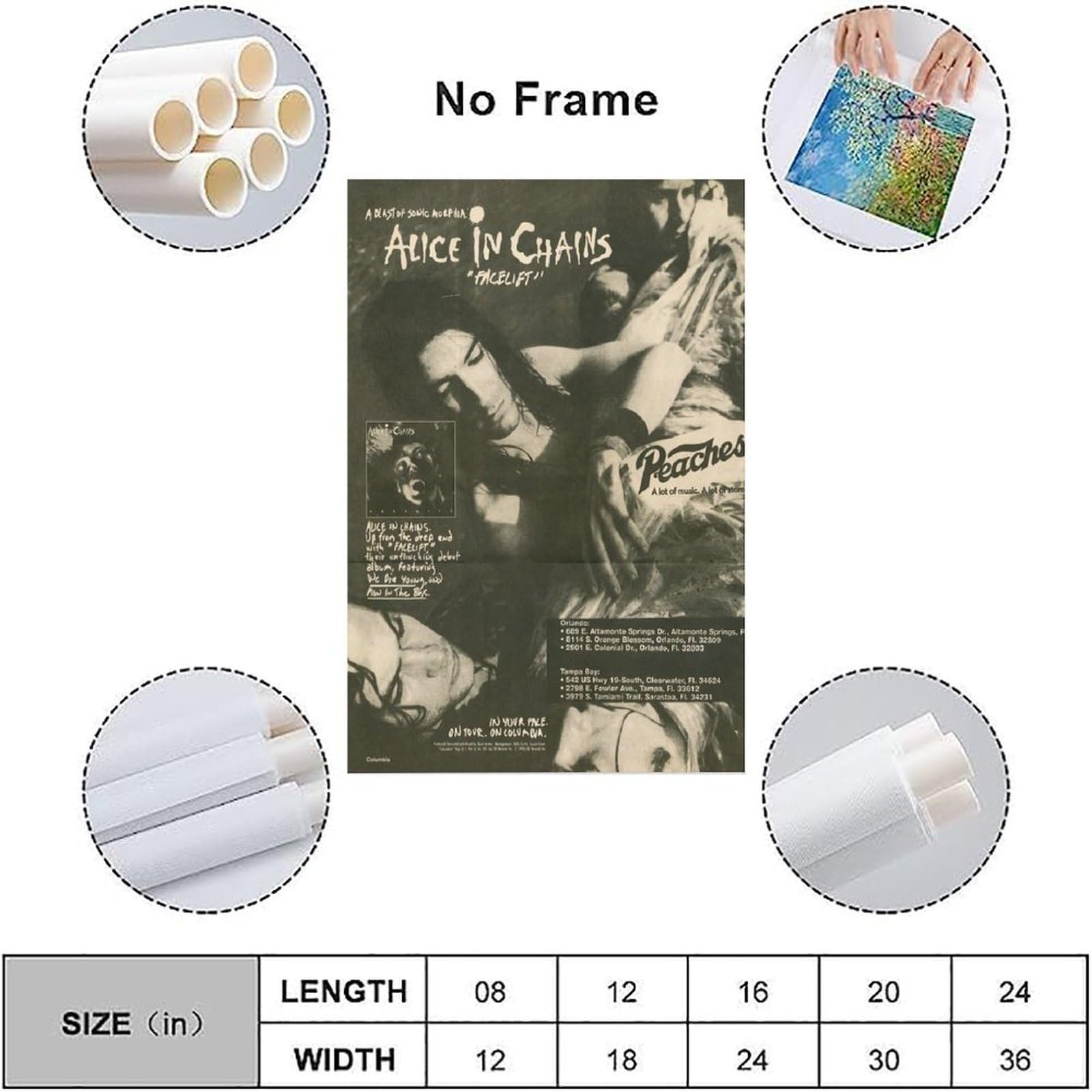 OREAUORN Alice in Chains（2） Poster Wall Art Canvas Cover Aesthetic Vintage  Poster Decorative Painting for Living Room Bed Room 12x18inch(30x45cm) ...