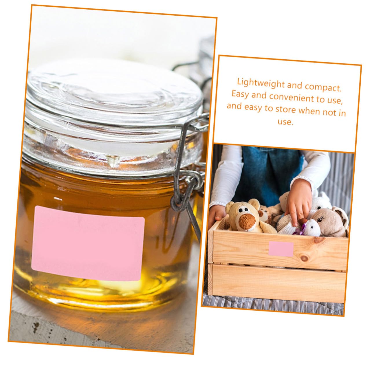 Tofficu 2 Rollen Namensetiketten Aufkleber namensaufkleber aufkleberpapier Haftetiketten adressenaufkleber Paketetikett thermisch bedruckte Etiketten aus Express-Etikett Klebeetikett Rosa