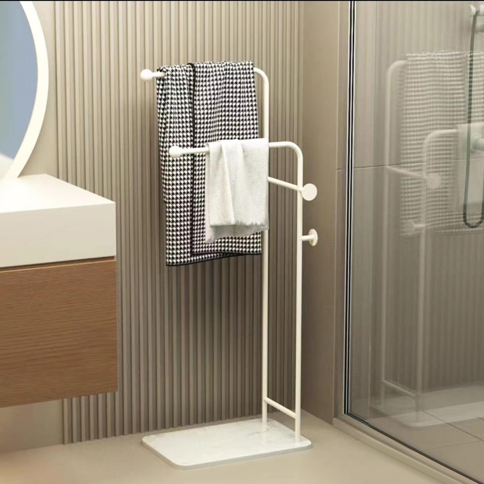 Bathroom Dirty Clothes Basket, Floor Standing Washroom Shelf, Household Dirty Clothes Basket, Metal Light Luxury Storage Shelf