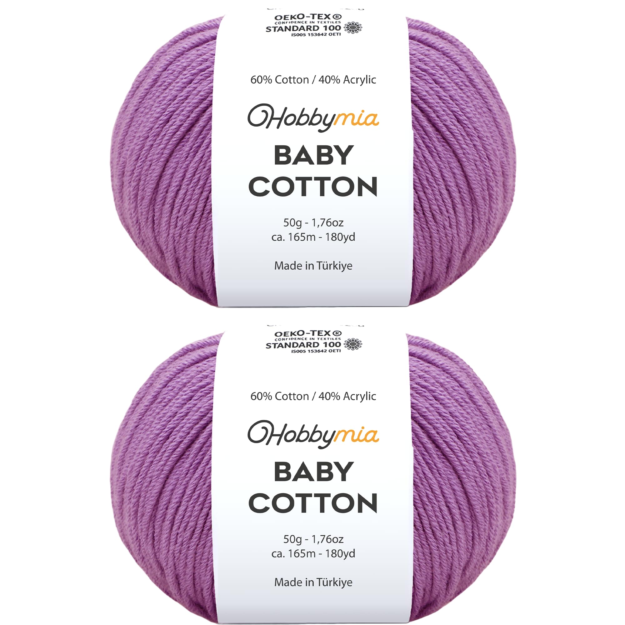 Baby Cotton Blend Yarn – Soft Sport Weight Yarn for Crochet & Amigurumi - 50g/180yds - 60% Cotton 40% Acrylic - Ideal for Baby & Knitting Proj.(Neon Green, 1 Ball) — view 47