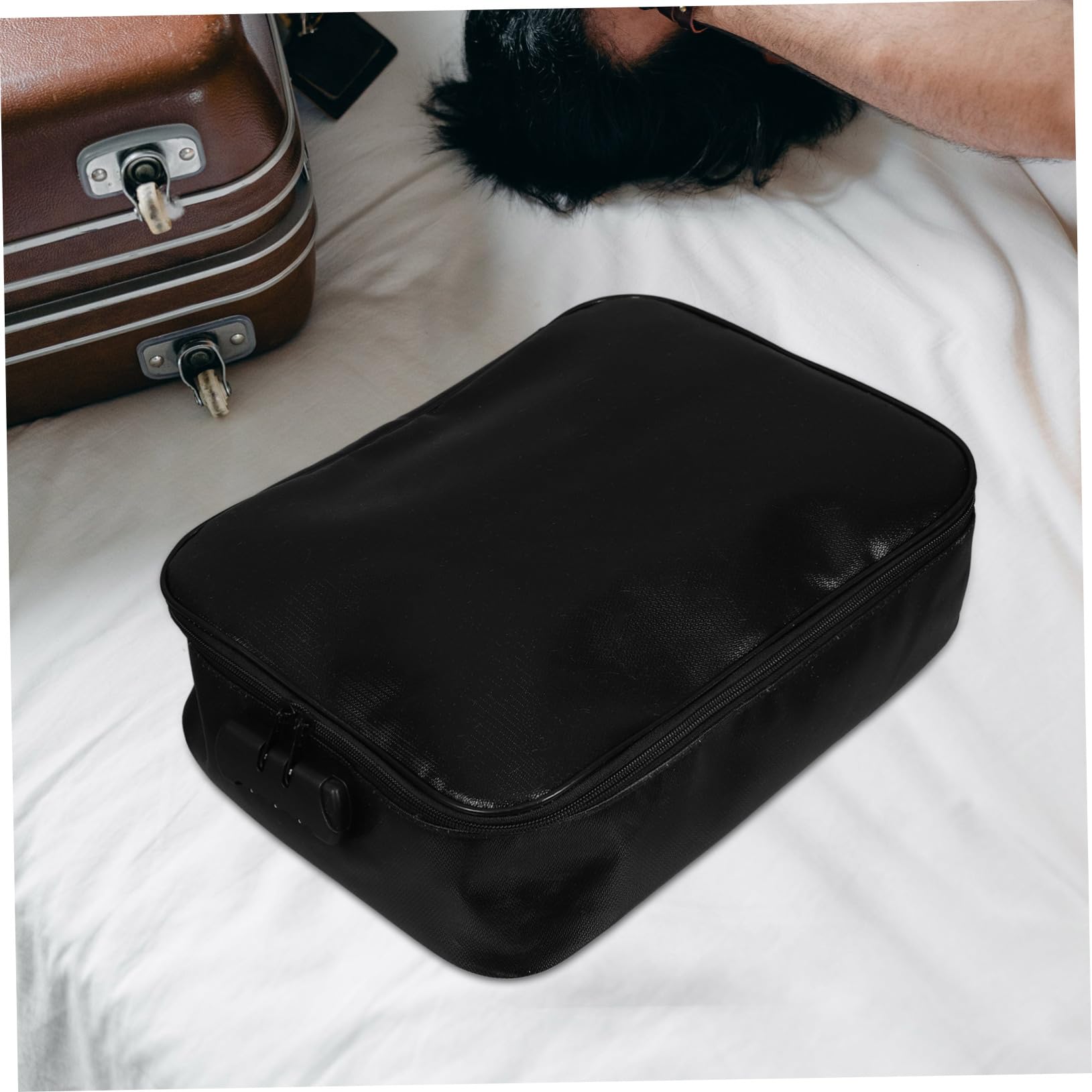 Veemoon Borsa Documenti Ignifuga Con Serratura Organizer Multi-livello Per Viaggio e Casa Ampio Spazio Di Archiviazione Per Documenti Importanti e Accessori Design Elegante e Funzionale
