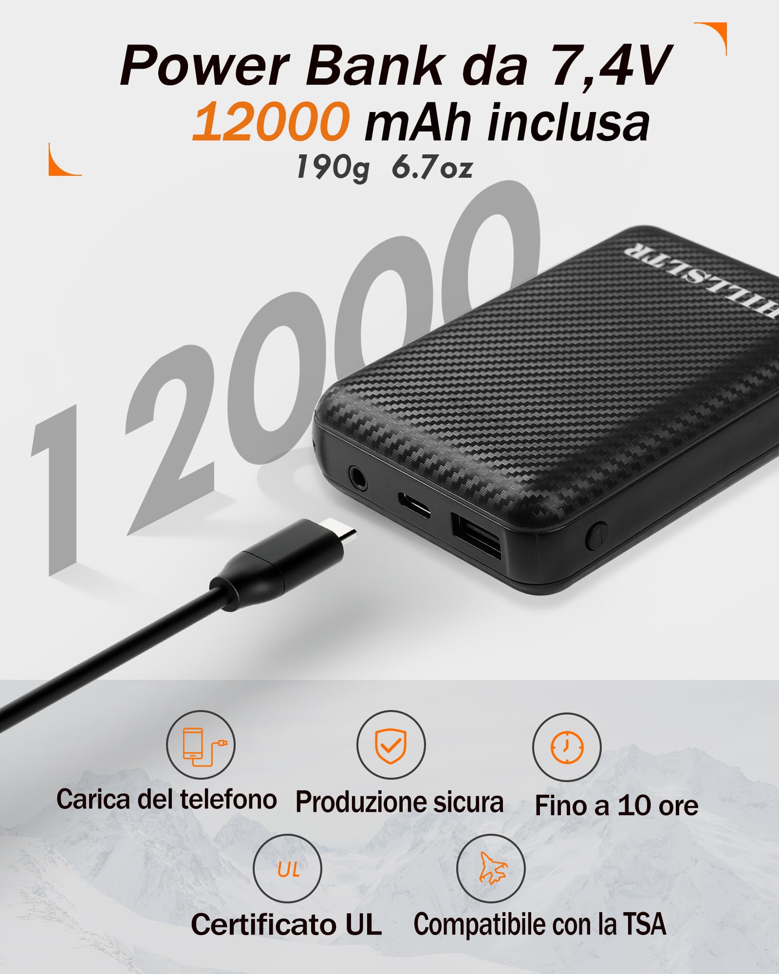 Gilet Riscaldato in Pile per Donna con Batteria 7.4V 12000mAh, Gilet Riscaldato con 8 Zone di Riscaldamento, Gilet Riscaldato con 3 Livelli di Temperatura, Gilet Riscaldato per Sci/Ciclismo