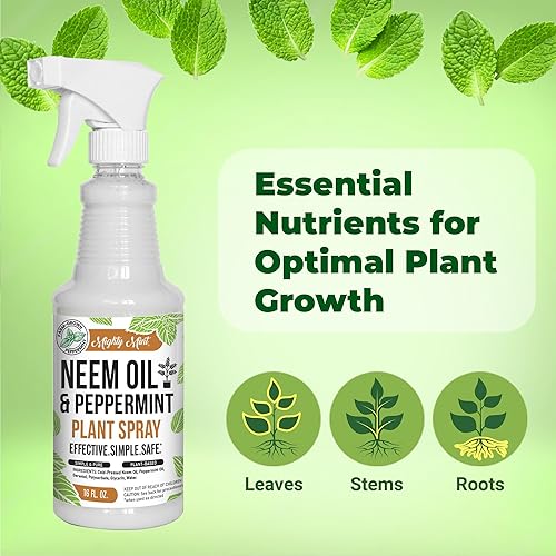 Miniatura 5 de Aceite de neem y menta prensado en frío, aerosol natural para plantas, 16 onzas