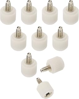 ONLYKXY #6-32 Computer Case Fastener Screws White PC Computer Case Screw Hand Tighten Thumb Screws (10pcs)