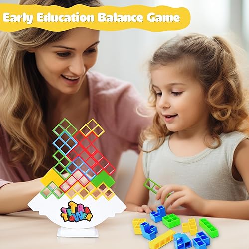 Miniatura 6 de LOYATANK Juego de 16 piezas de Tetra Tower, divertido juego de mesa apilable para niños y adultos, perfecto para la construcción de equipos, fiestas