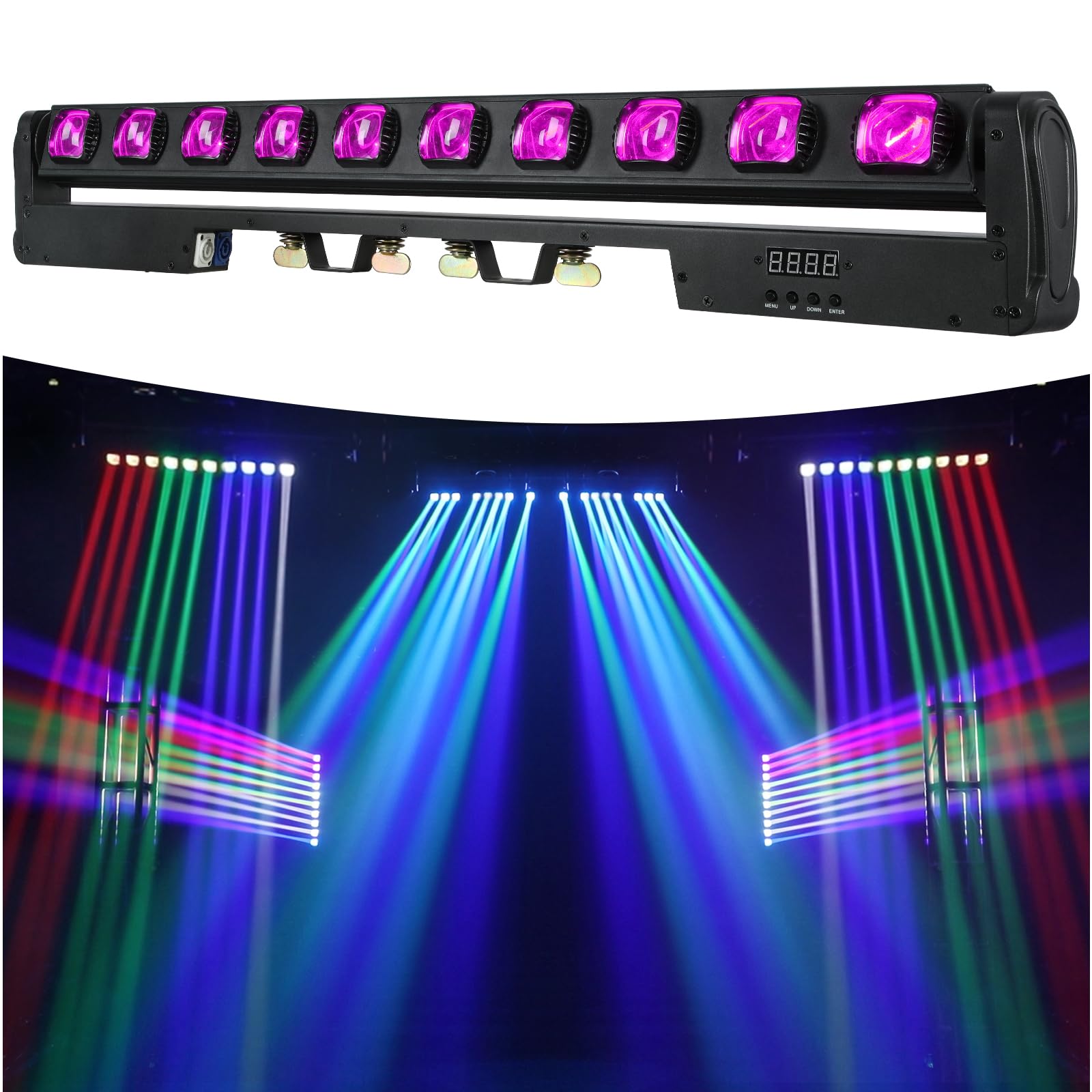 BETOPPER Moving Head Wallwasher LED Bühnenlichter, 10x15W RGBW LED Bar DMX512 Swing Strahler Partylichter DJ Lichter Außenwandlichter für Bühnen Live Events, Bars, Disco, Partys, Hochzeiten (1, L)