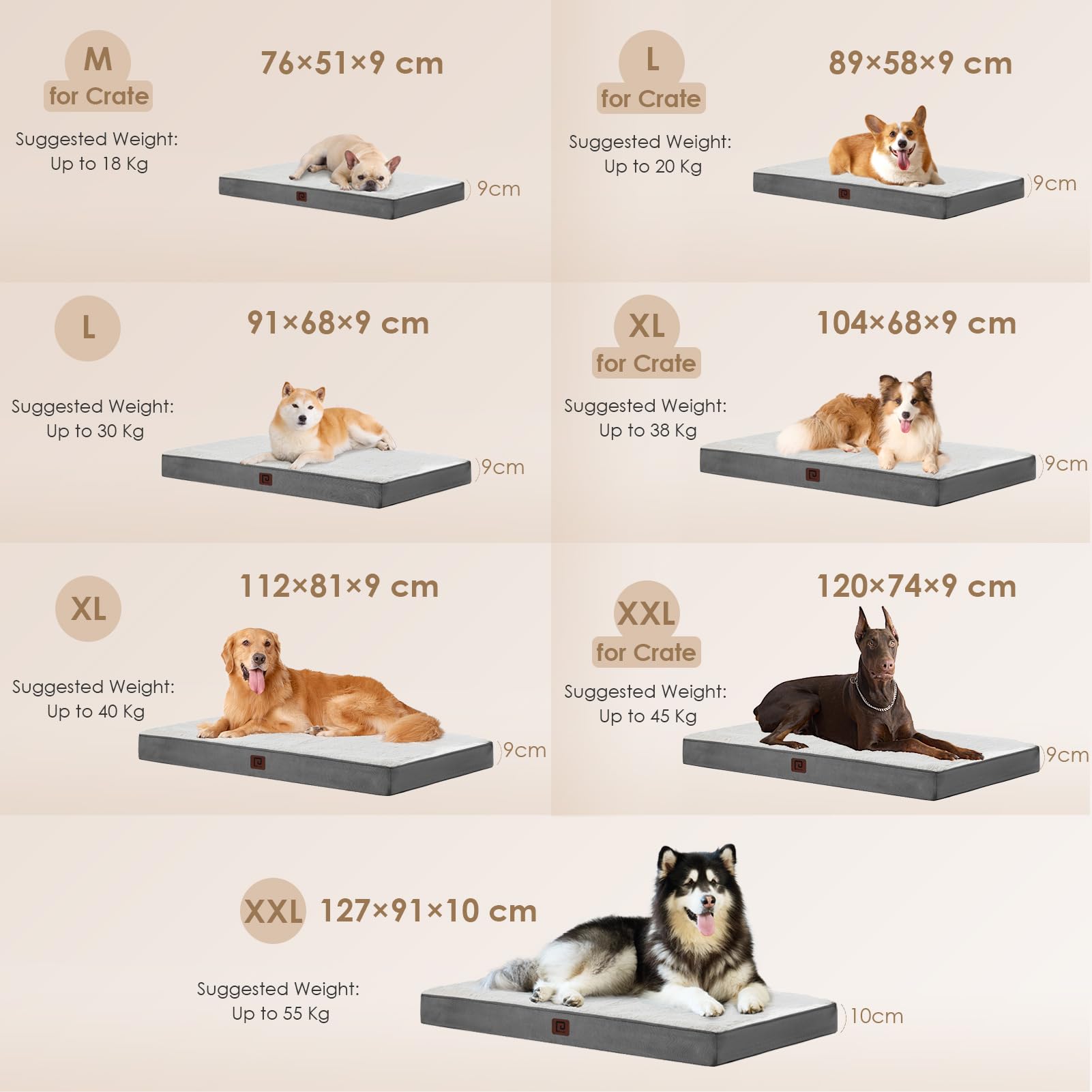 EHEYCIGA Cuccia Cane Interno Taglia Grande XL, (112L x 81W cm) Ortopedica Cuscino per Cani, Cuscino Cane Sfoderabile e Lavabile, Ortopedico Lettino per Cani, Orthopedic Dog Bed, Bianco