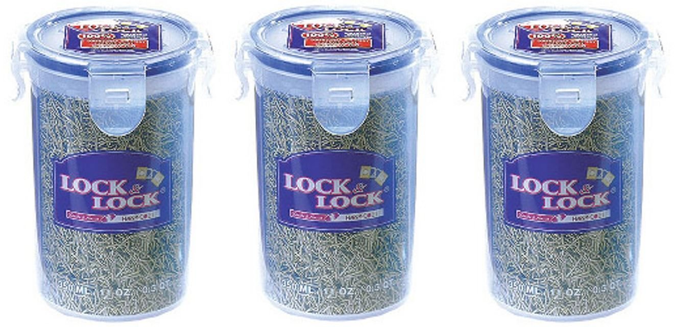 Locknlock 3 X Lock & Lock Round 350Ml Food Container Hpl931d