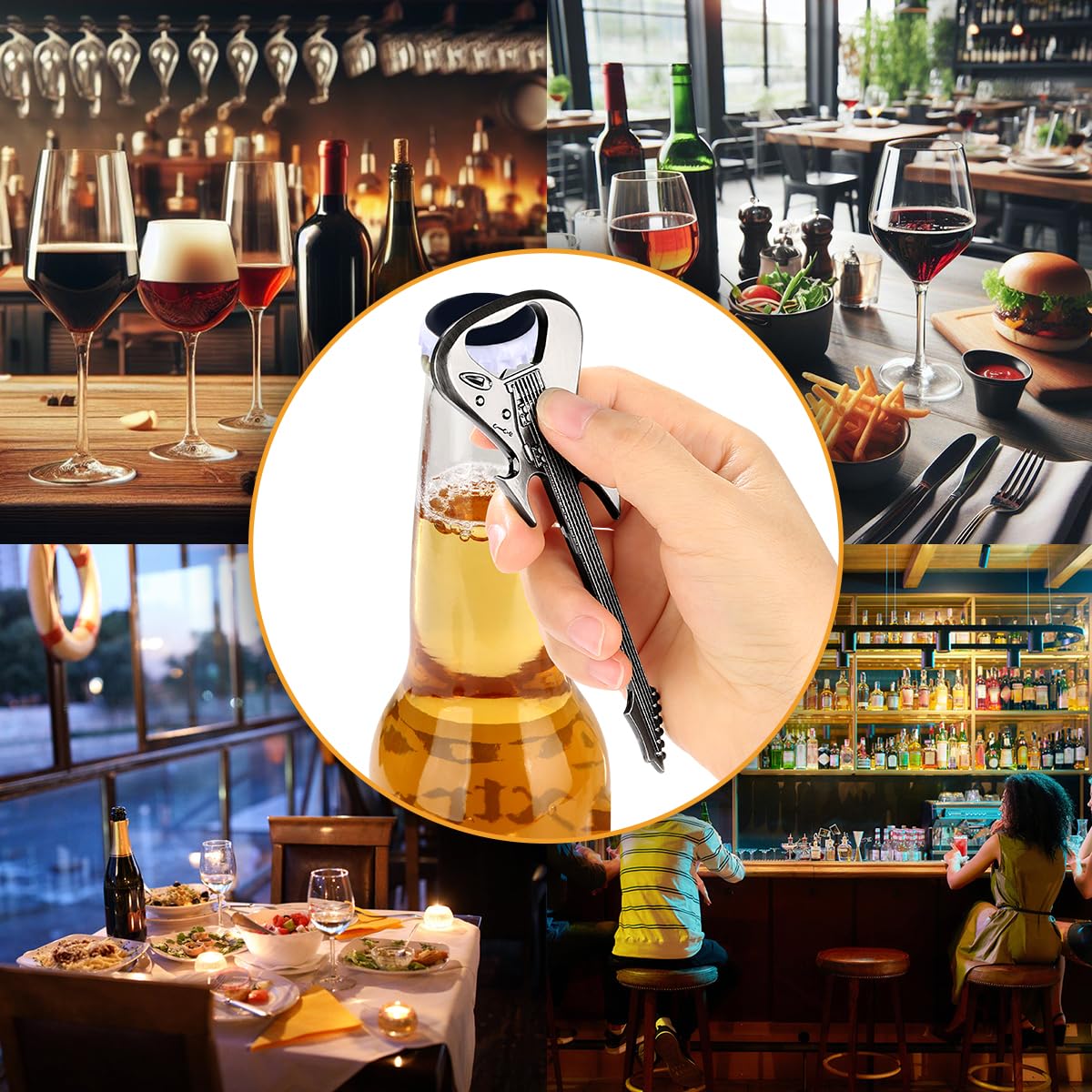 Apribottiglie per Birra a Fora di Chitarra,Portachiavi Apribottiglie