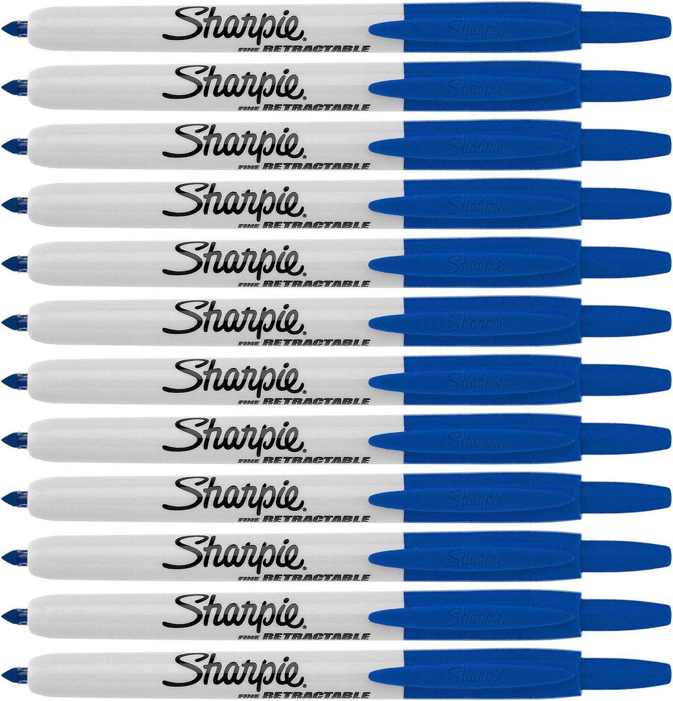 Sharpie Retractable Permanent Marker Fine Point Blue 12