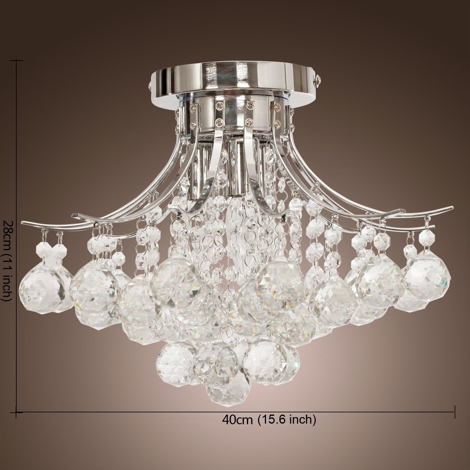 SAINT MOSSI Lampadario Classico in Cristallo Lampadari Moderni Lampadario da Soffitto Lampadario Cristallo Moderno Lampada Plafoniera 3 X 40W E12 / E14 non incluse [Classe di efficienza energetica A++