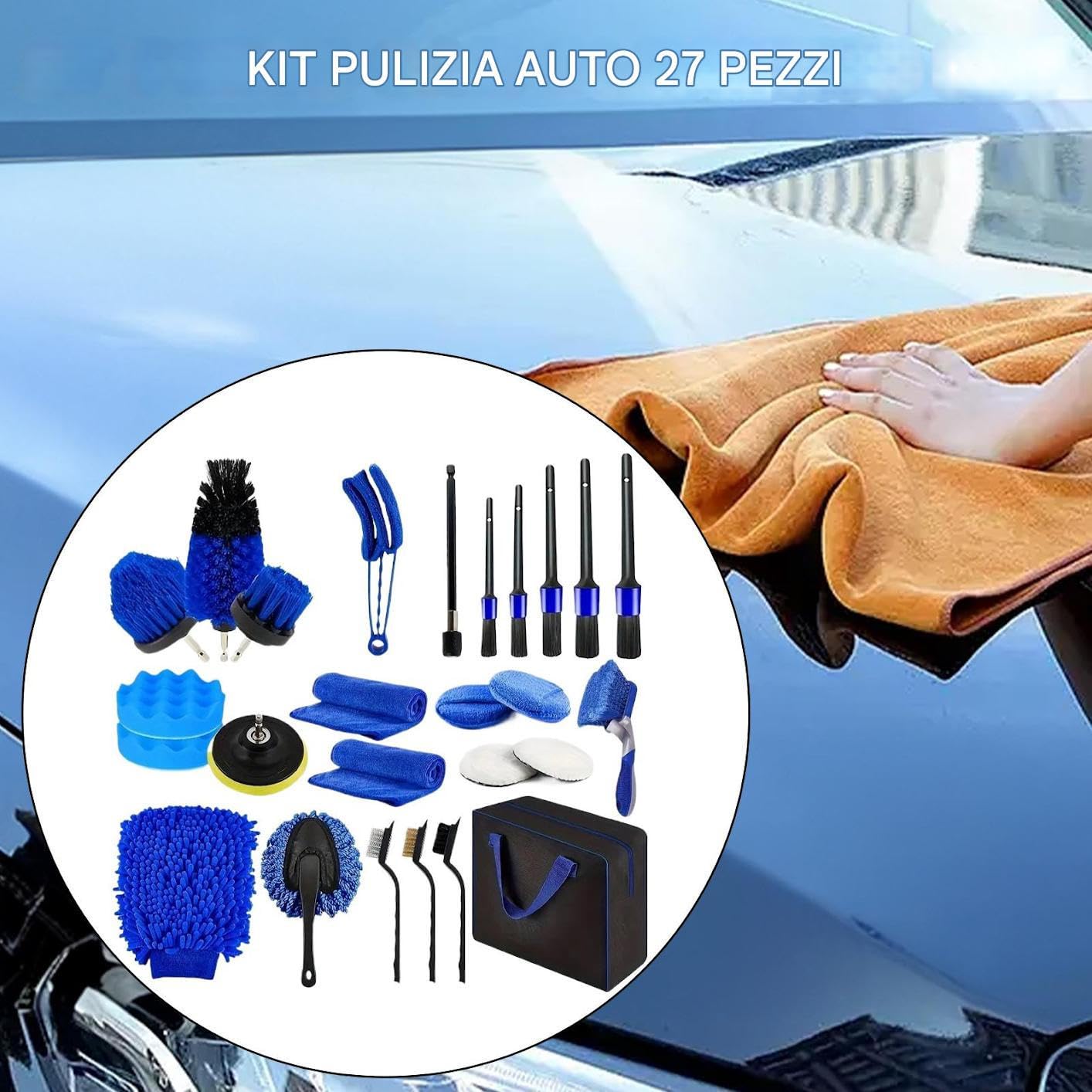 Prodotti Per Pulizia Auto | Set Spolverini Interni Veicolo - Kit Manutenzione Ergonomico Per Pulizia Auto Da Interno Garage e Viaggi