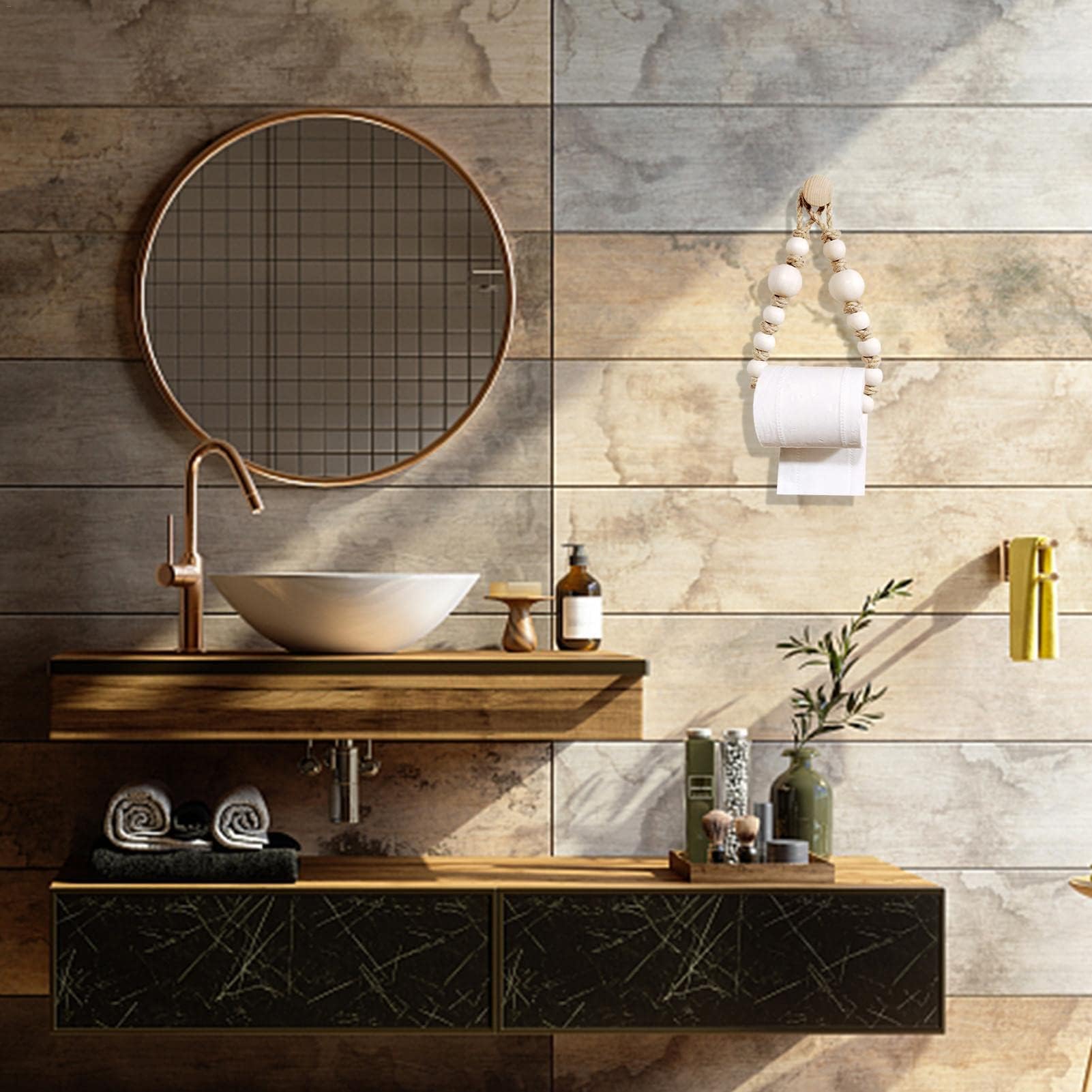 Porte-serviettes Perles De Bois Cuir Déco Salle De Bain Porte-Serviettes Bohème En Perles De Bois Et Cuir - Anneau Inox 20 Cm Pour Salle De Bain Ou Cuisine Accessoire Déco Ferme Rustique Porte-serviettes Perles De Bois Cuir Déco Salle De Bain Porte-Serviettes Bohème En Perles De Bois Et Cuir - Anneau Inox 20 Cm Pour Salle De Bain Ou Cuisine Accessoire Déco Ferme Rustique