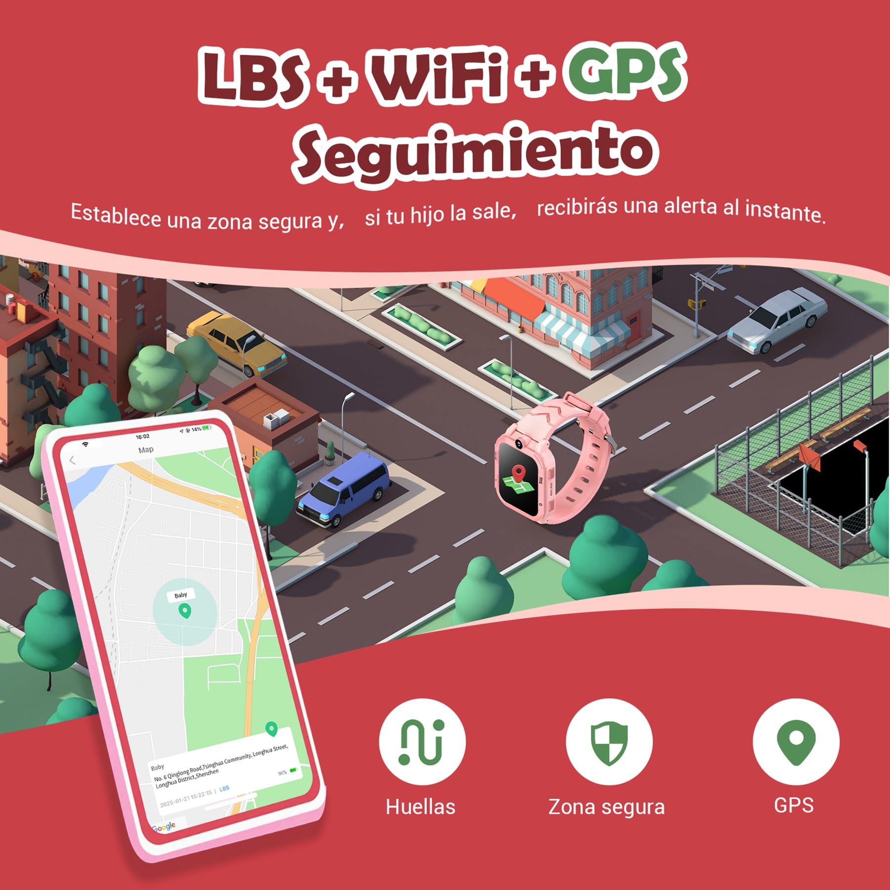 Blackview Reloj Inteligente Niño 4G, Videollamadas, Chat de Voz, 1.83” Smartwatch Niños con GPS Posición, SOS Llamar, Modo Escuela, Despertador, Podómetro, Calculadora, Batería Grande de 800 mAh, Rosa