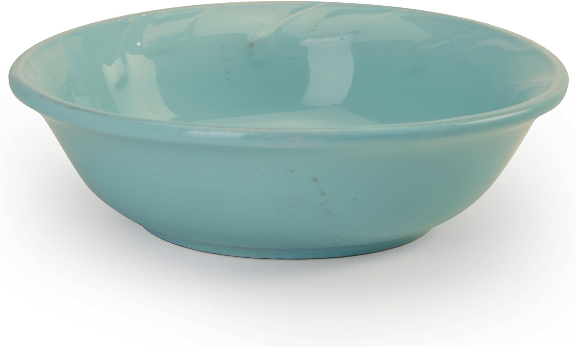 70744 Sorrento Collection Set of 4 Cereal Bowls, 7-Inch 16 Ounce, Aqua, Stoneware