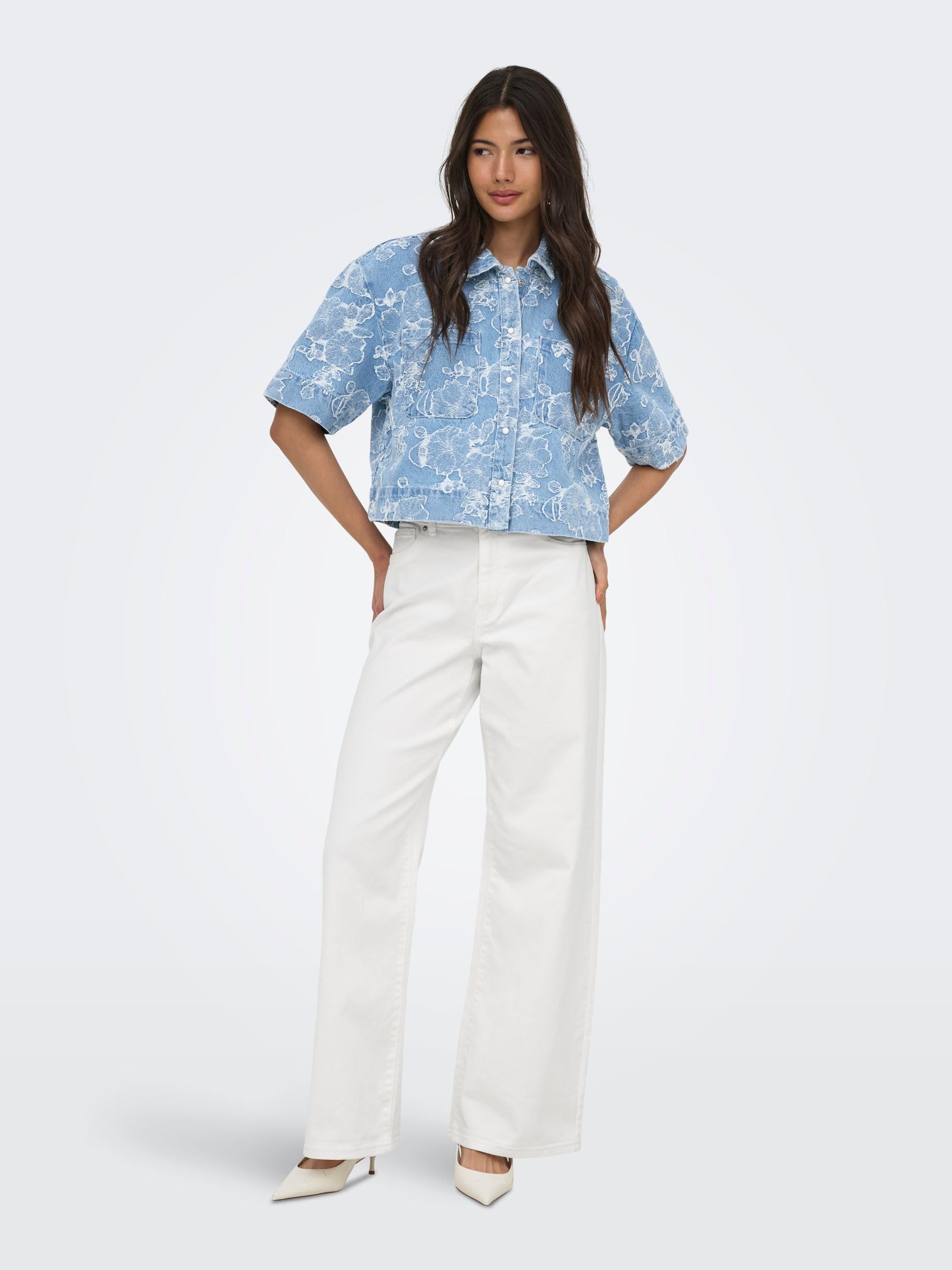Only - Only Female Jeans mit Weitem Bein Onlmadison-sille Hohe Taille Weiter Beinschnitt Jeans, Onlmadison-Sille HW - Pantaloni con Tasche Larghe Donna