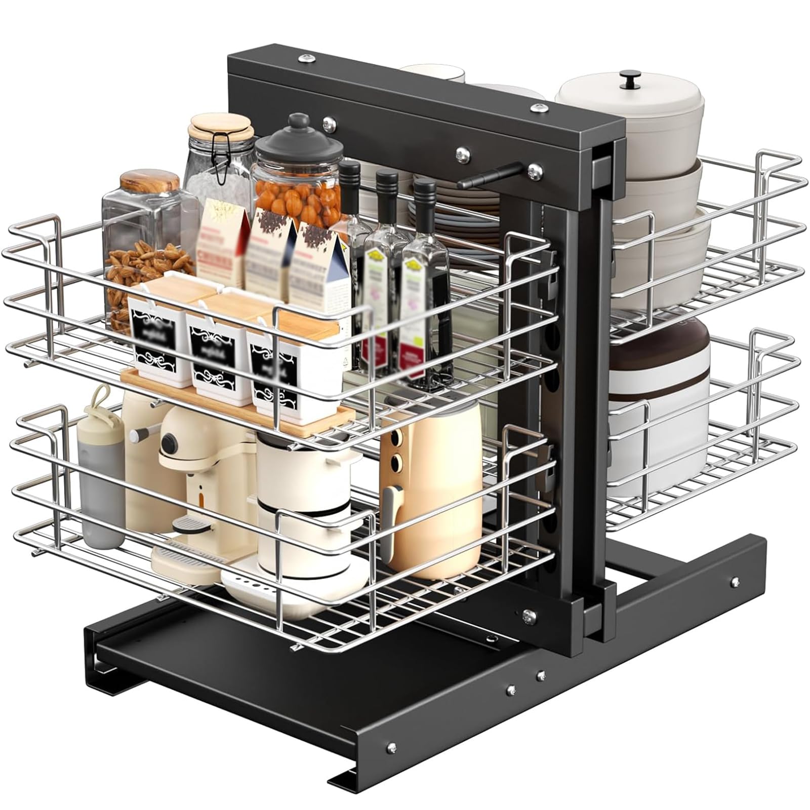 Organiseur d'angle coulissant pour simplifier le rangement cuisine