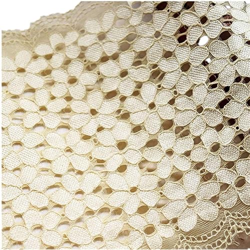 Miniatura 5 de Cinta de encaje floral de 5 yardas, tela bordada elástica de encaje de tul para accesorios para el cabello, manualidades de costura, decoración de
