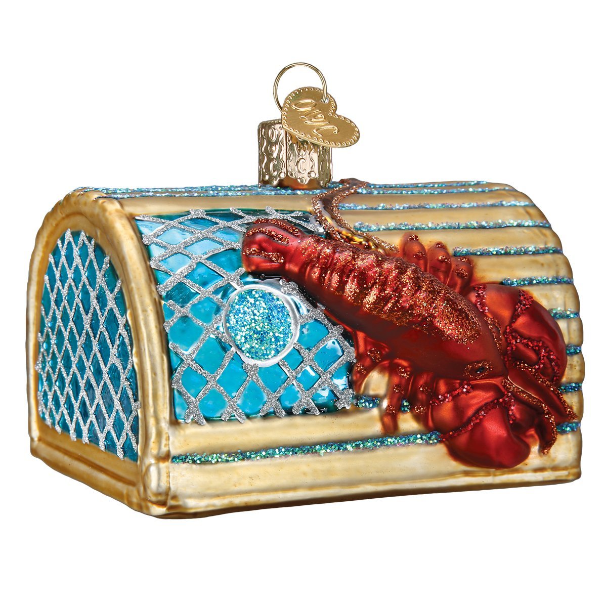 Old World Christmas Crab Glass Blown Ornaments for Christmas Tree Lobster Trap